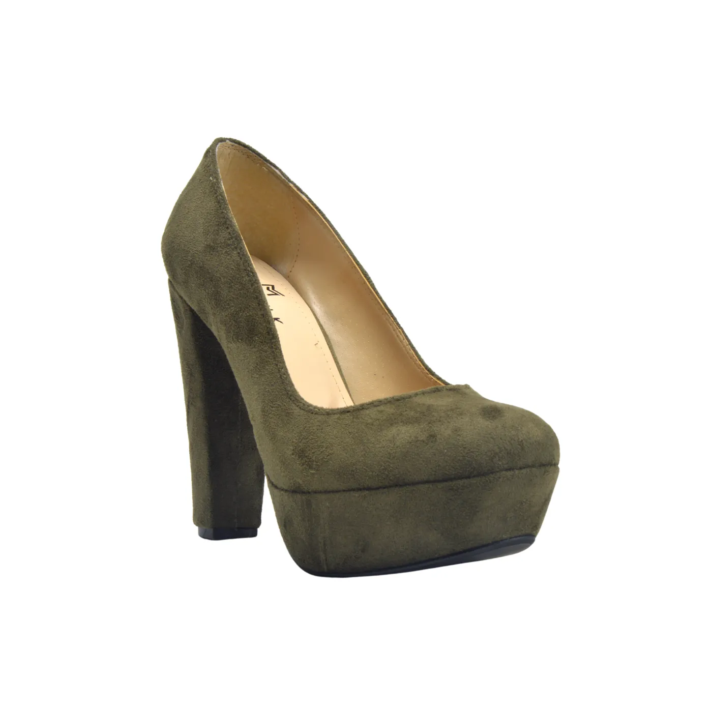 Olive Suede Elegant High Heels Shoe
