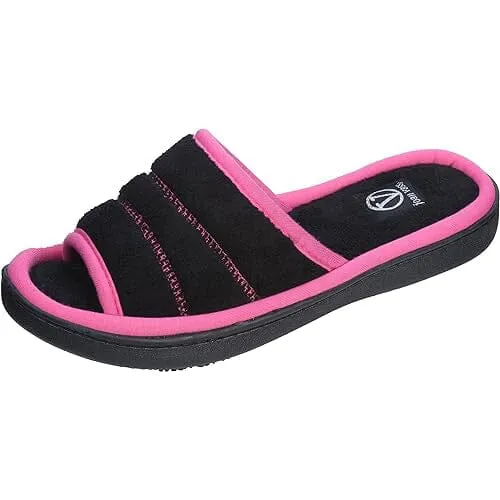 Roxoni Women's Slippers Open Toe Slide Spa Terry Cloth