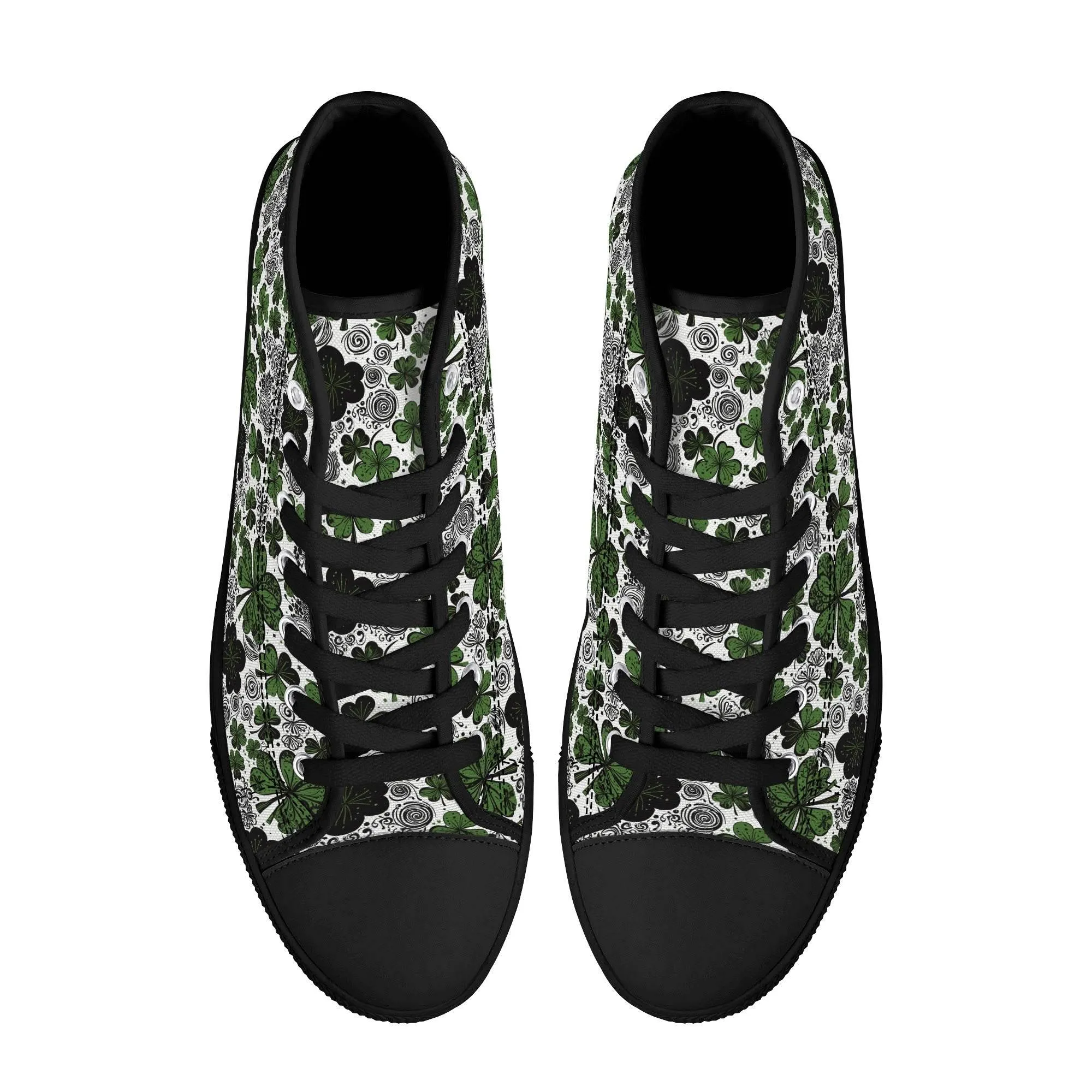 Scribbled Clover Womens High Top Canvas Shoes