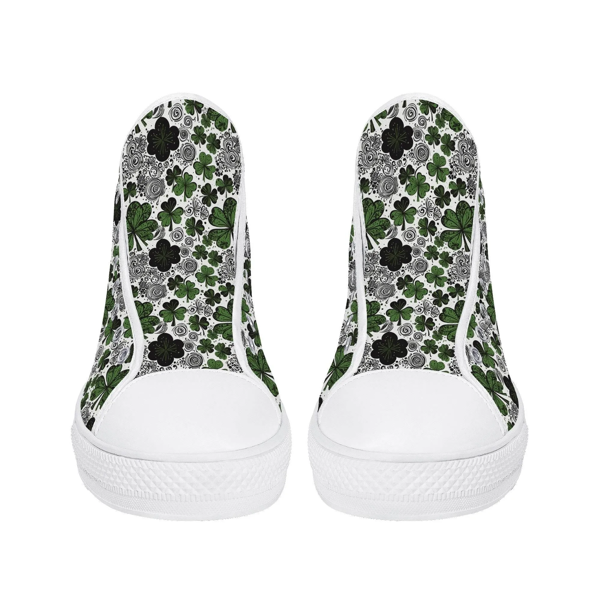 Scribbled Clover Womens High Top Canvas Shoes