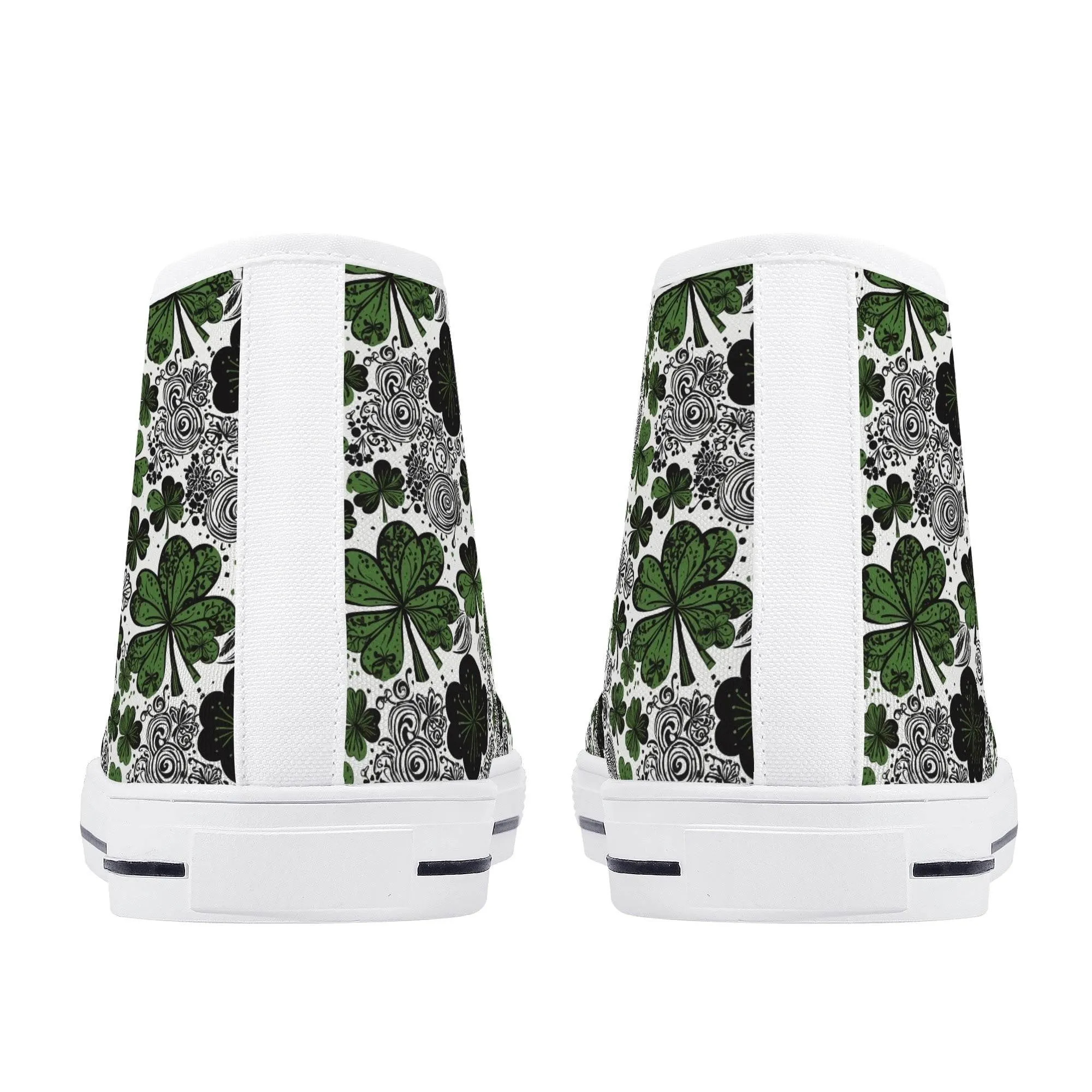 Scribbled Clover Womens High Top Canvas Shoes