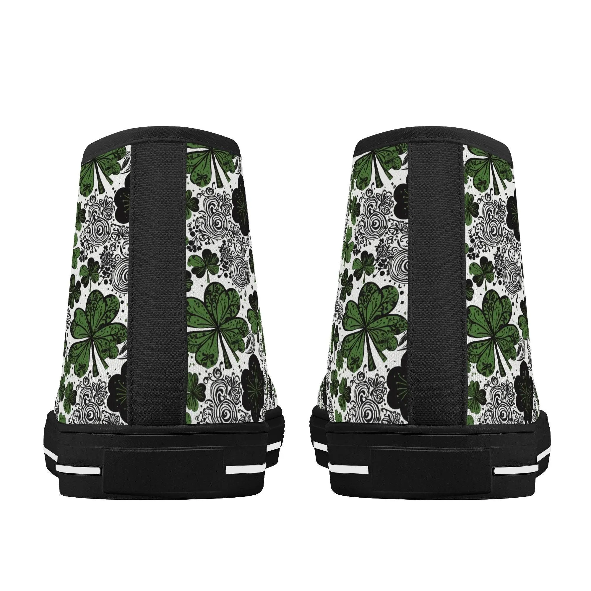 Scribbled Clover Womens High Top Canvas Shoes