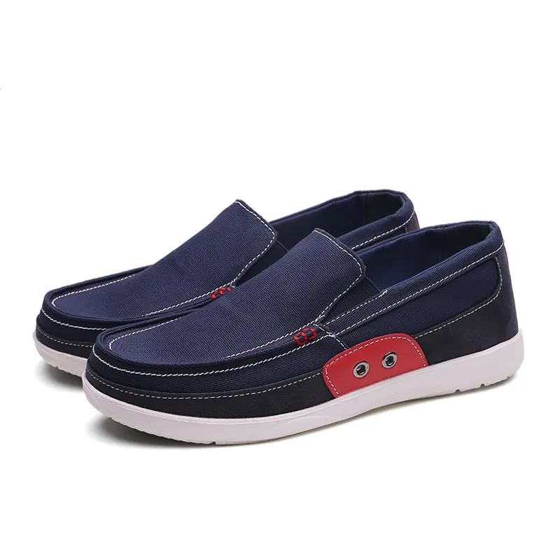 Slip on Mens Canvas Shoes Breathable Outdoor Walking Shoes | runandup