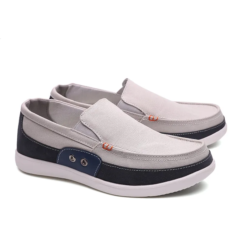 Slip on Mens Canvas Shoes Breathable Outdoor Walking Shoes | runandup