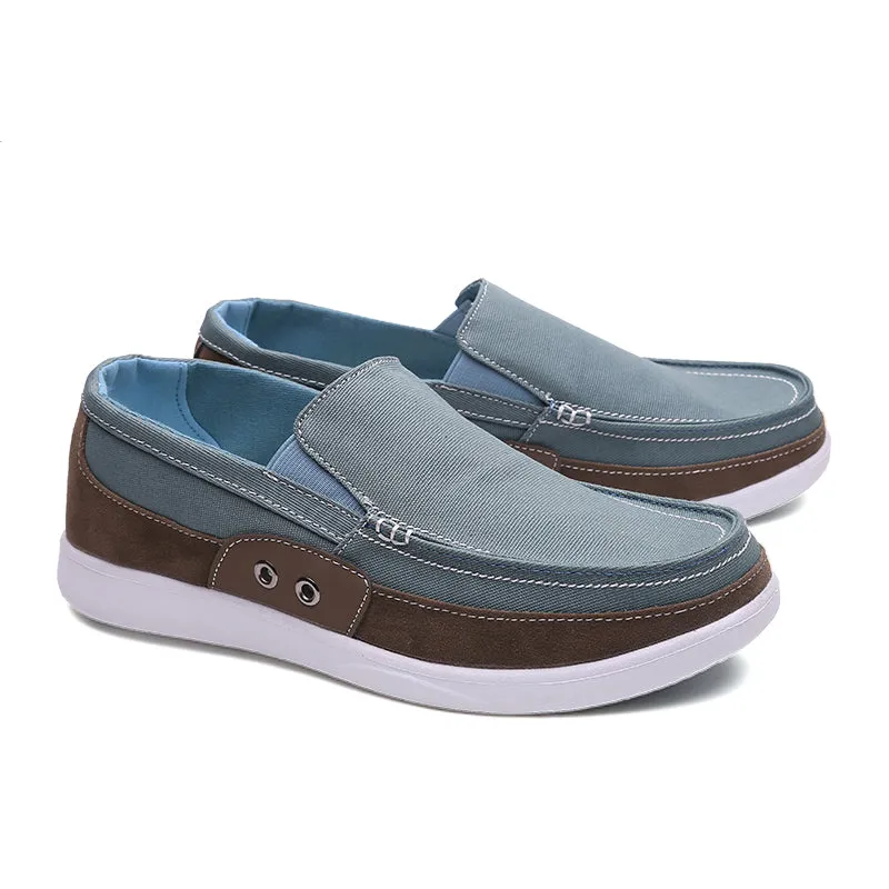 Slip on Mens Canvas Shoes Breathable Outdoor Walking Shoes | runandup
