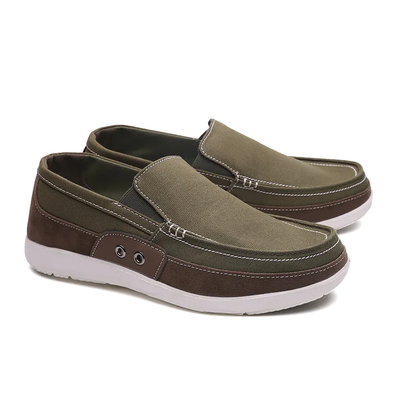 Slip on Mens Canvas Shoes Breathable Outdoor Walking Shoes | runandup