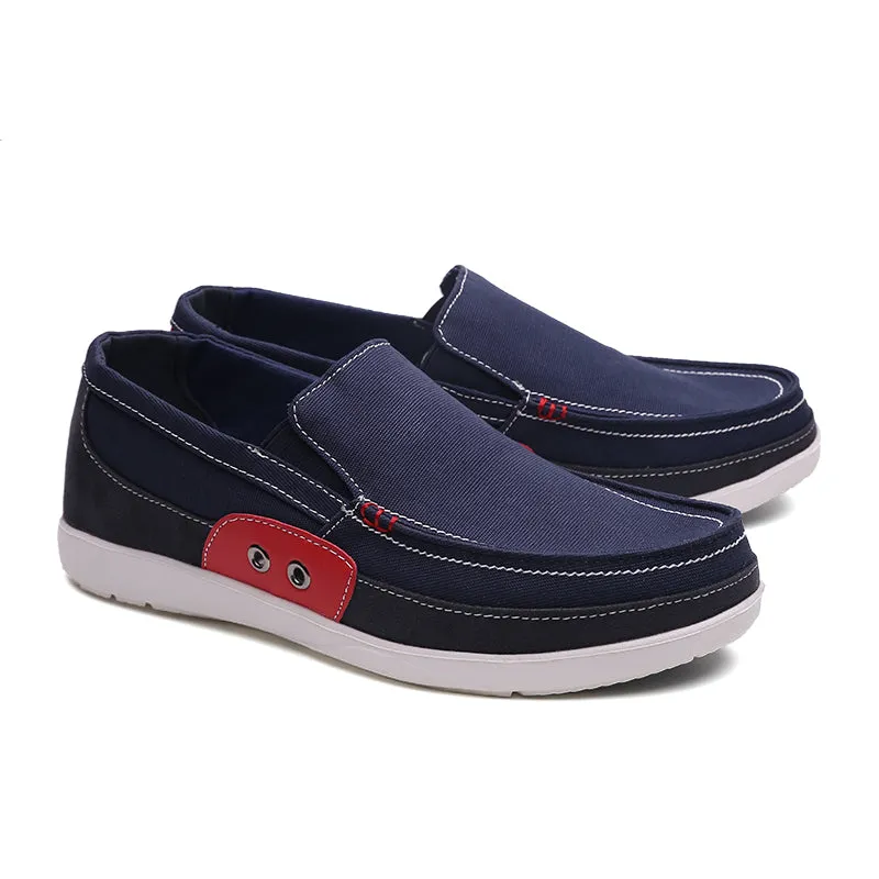 Slip on Mens Canvas Shoes Breathable Outdoor Walking Shoes | runandup