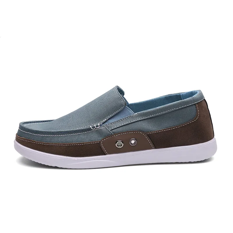 Slip on Mens Canvas Shoes Breathable Outdoor Walking Shoes | runandup