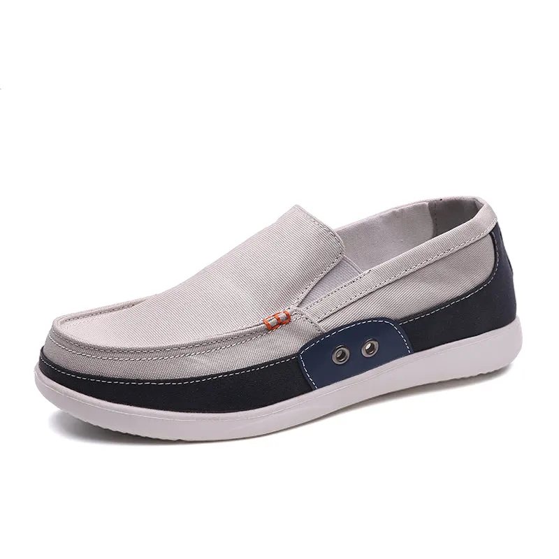 Slip on Mens Canvas Shoes Breathable Outdoor Walking Shoes | runandup
