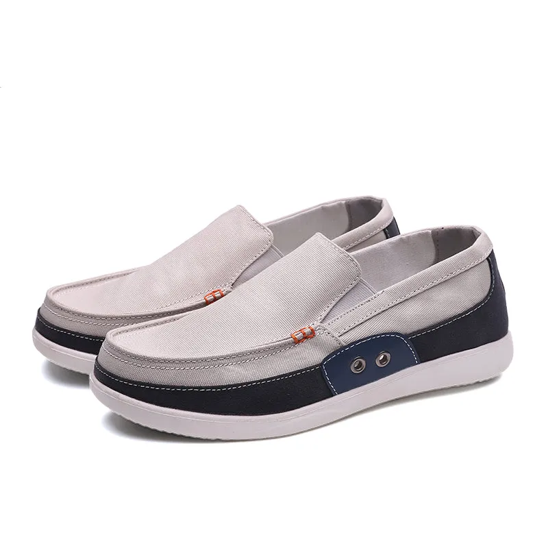 Slip on Mens Canvas Shoes Breathable Outdoor Walking Shoes | runandup