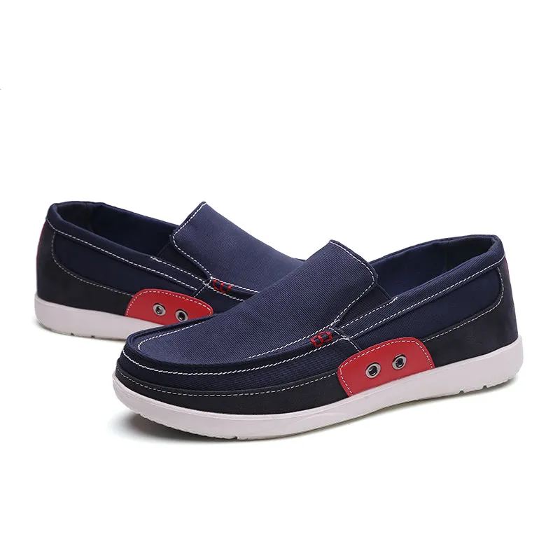 Slip on Mens Canvas Shoes Breathable Outdoor Walking Shoes | runandup