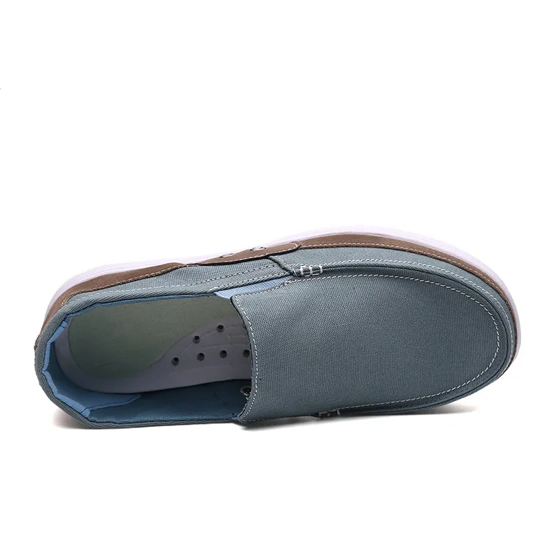 Slip on Mens Canvas Shoes Breathable Outdoor Walking Shoes | runandup