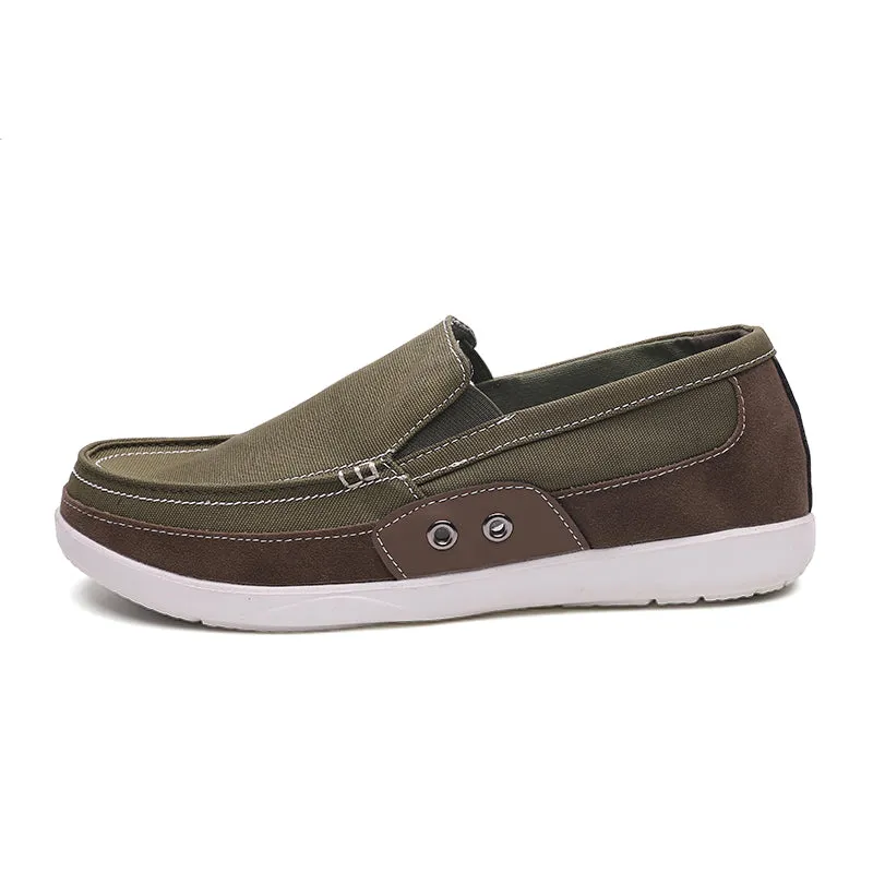 Slip on Mens Canvas Shoes Breathable Outdoor Walking Shoes | runandup