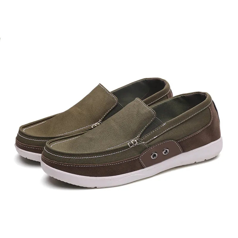 Slip on Mens Canvas Shoes Breathable Outdoor Walking Shoes | runandup