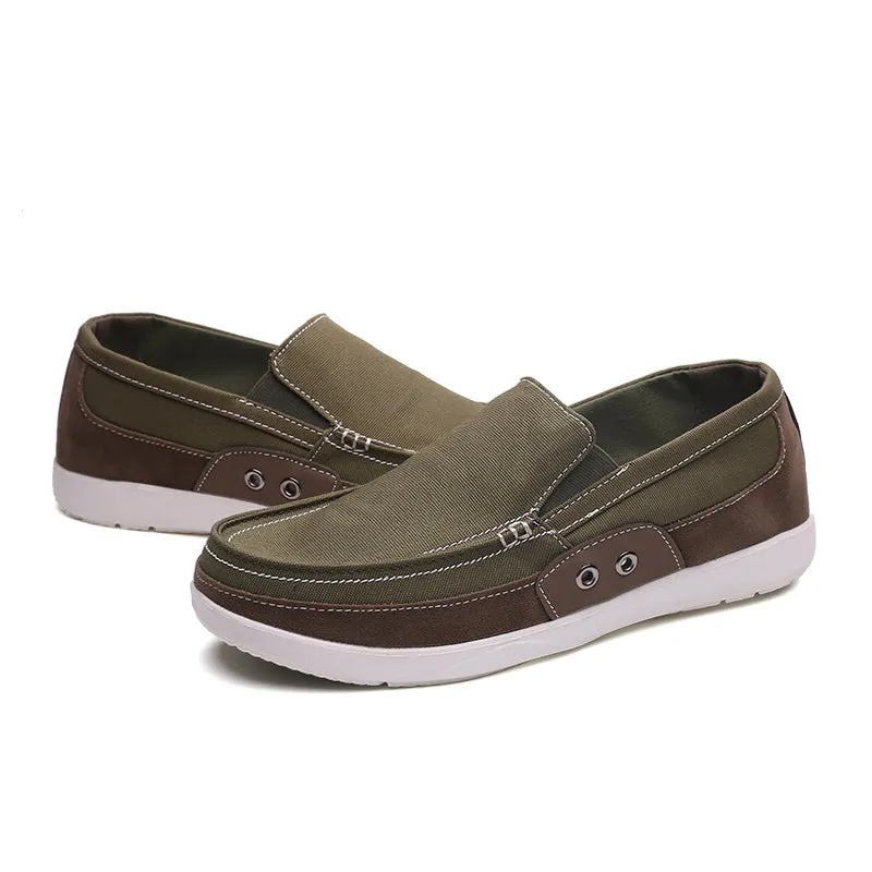 Slip on Mens Canvas Shoes Breathable Outdoor Walking Shoes | runandup