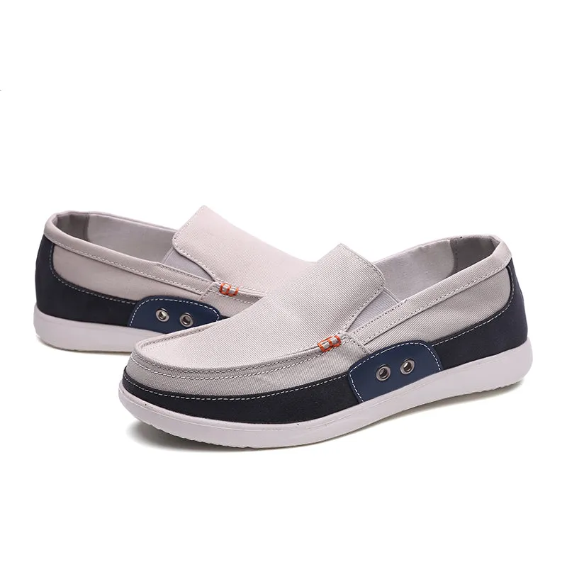 Slip on Mens Canvas Shoes Breathable Outdoor Walking Shoes | runandup