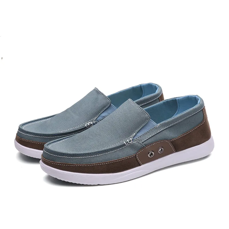 Slip on Mens Canvas Shoes Breathable Outdoor Walking Shoes | runandup