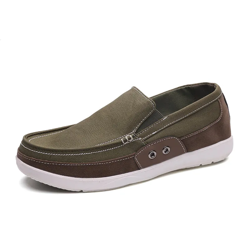 Slip on Mens Canvas Shoes Breathable Outdoor Walking Shoes | runandup