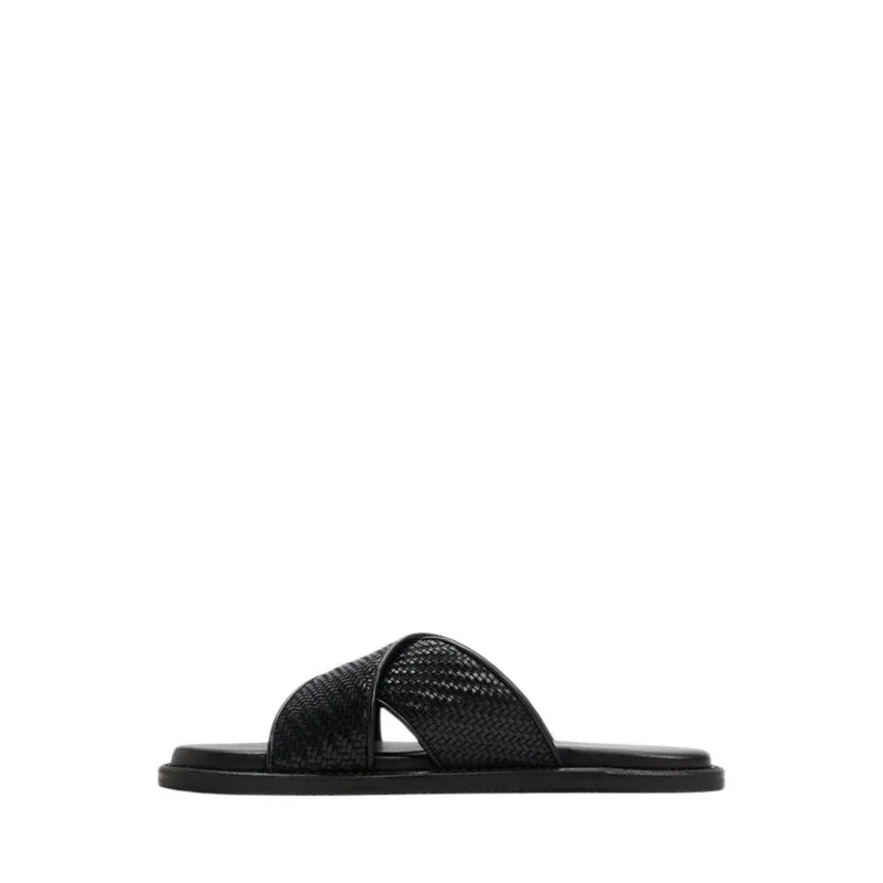 TARIK FLAT SANDALS - BLACK