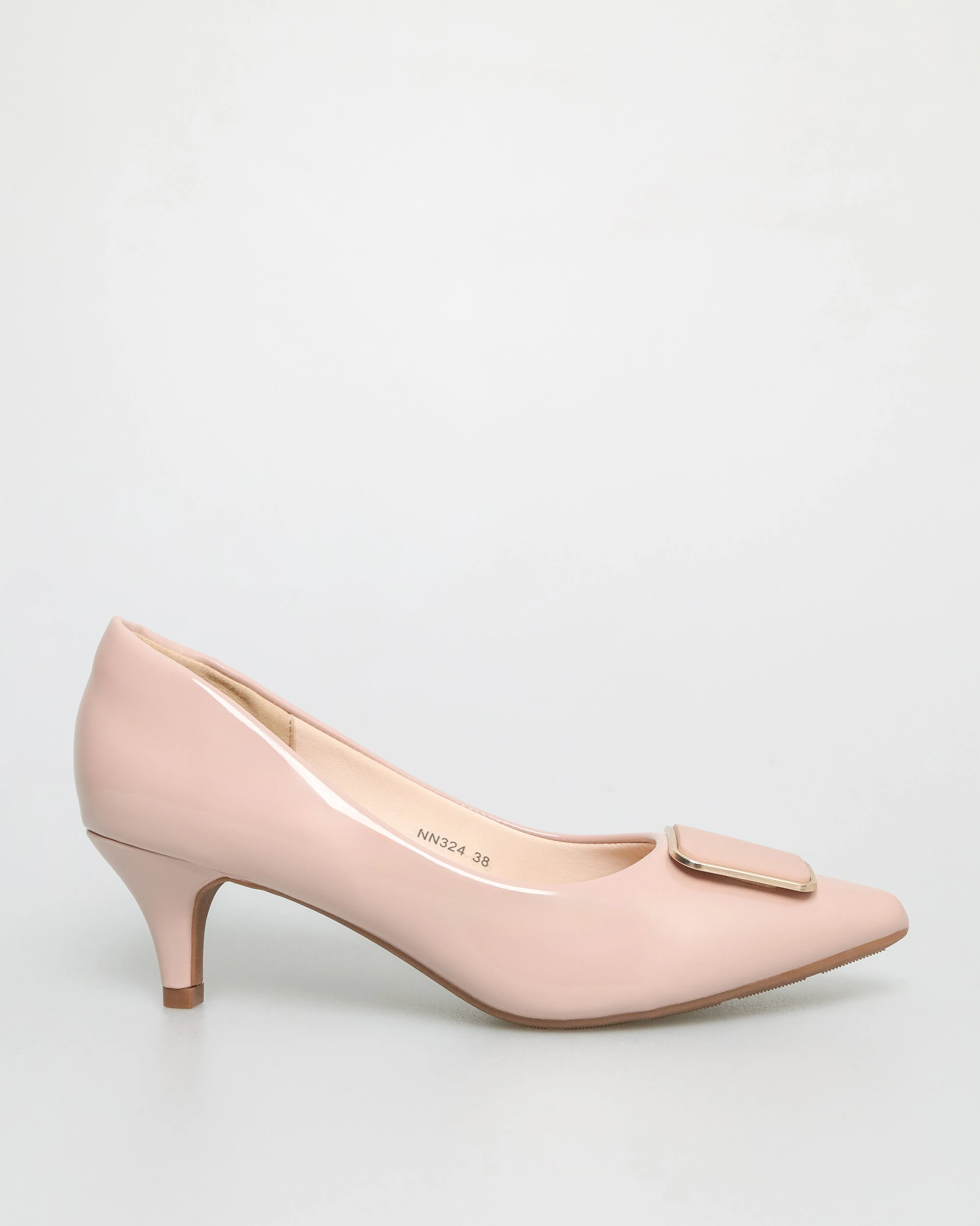 Tomaz NN324 Ladies Matte Emblem Kitten Heels