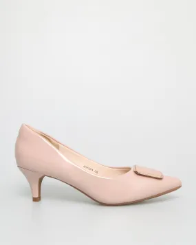 Tomaz NN324 Ladies Matte Emblem Kitten Heels